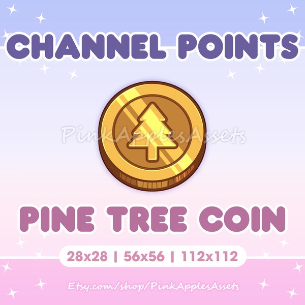 Christmas Pine Tree Coin Channel Points Icon/Emote for Twitch - Instant Download!