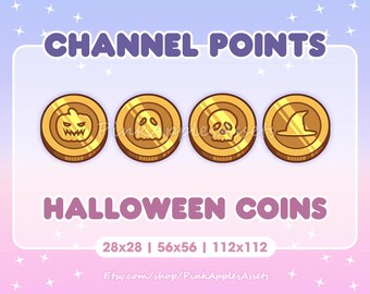 Halloween Coin 4-Bundle Channel Points Icon/Emote for Twitch - Instant Download!