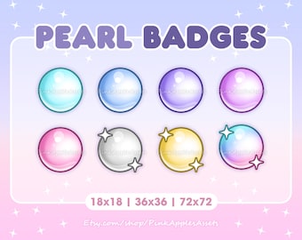 Pearl Badges for Twitch/Youtube/Discord (Sub/Bit Badges) - Instant Download!