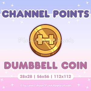 Dumbbell Coin Channel Points Icon/Emote for Twitch - Instant Download!