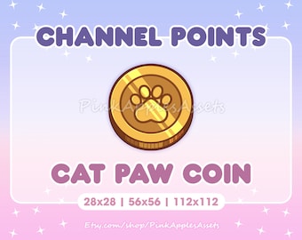 Cat Paw Coin Channel Points Icon/Emote for Twitch - Instant Download!