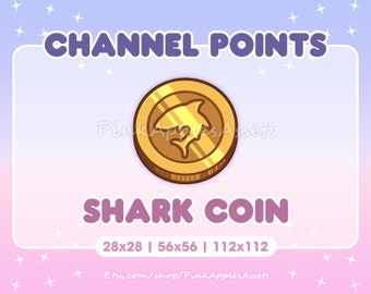 Shark Coin Channel Points Icon/Emote for Twitch - Instant Download!