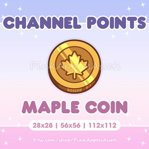 Ahornblatt Coins Channel Punkte Icon/Emote für Twitch - Instant Download!