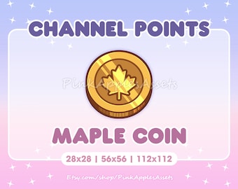 Maple Leaf Coin Channel Points Icon/Emote for Twitch - Instant Download!