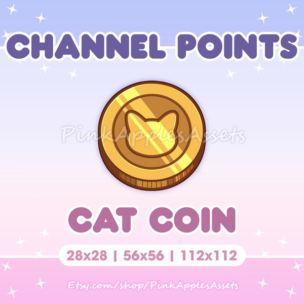 Icône/Emote Points de chaîne Cat Coin pour Twitch - Téléchargement instantané !