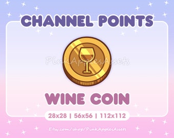 Wine Coin Channel Points Icon/Emote for Twitch - Instant Download!