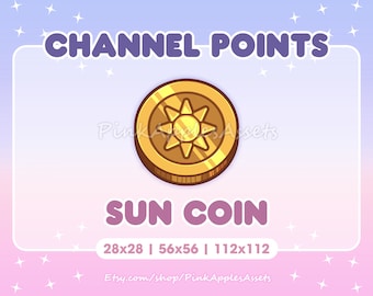 Sun Coin Channel Points Icon/Emote for Twitch - Instant Download!