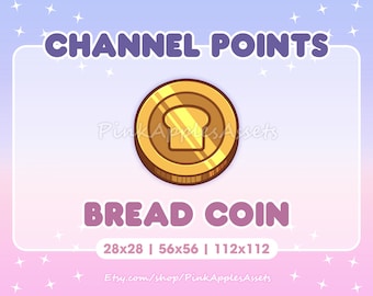 Bread Coin Channel Points Icon/Emote for Twitch - Instant Download!