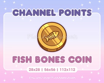 Fish Bones / Cat Food Coin Channel Points Icon/Emote for Twitch - Instant Download!
