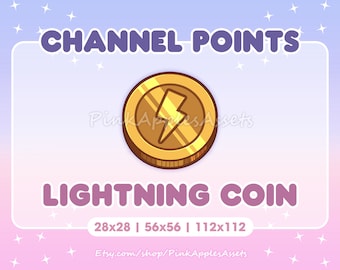 Lightning Bolt Coin Channel Points Icon/Emote for Twitch - Instant Download!