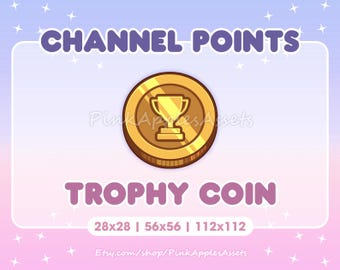 Trophy Coin Channel Points Icon/Emote for Twitch - Instant Download!