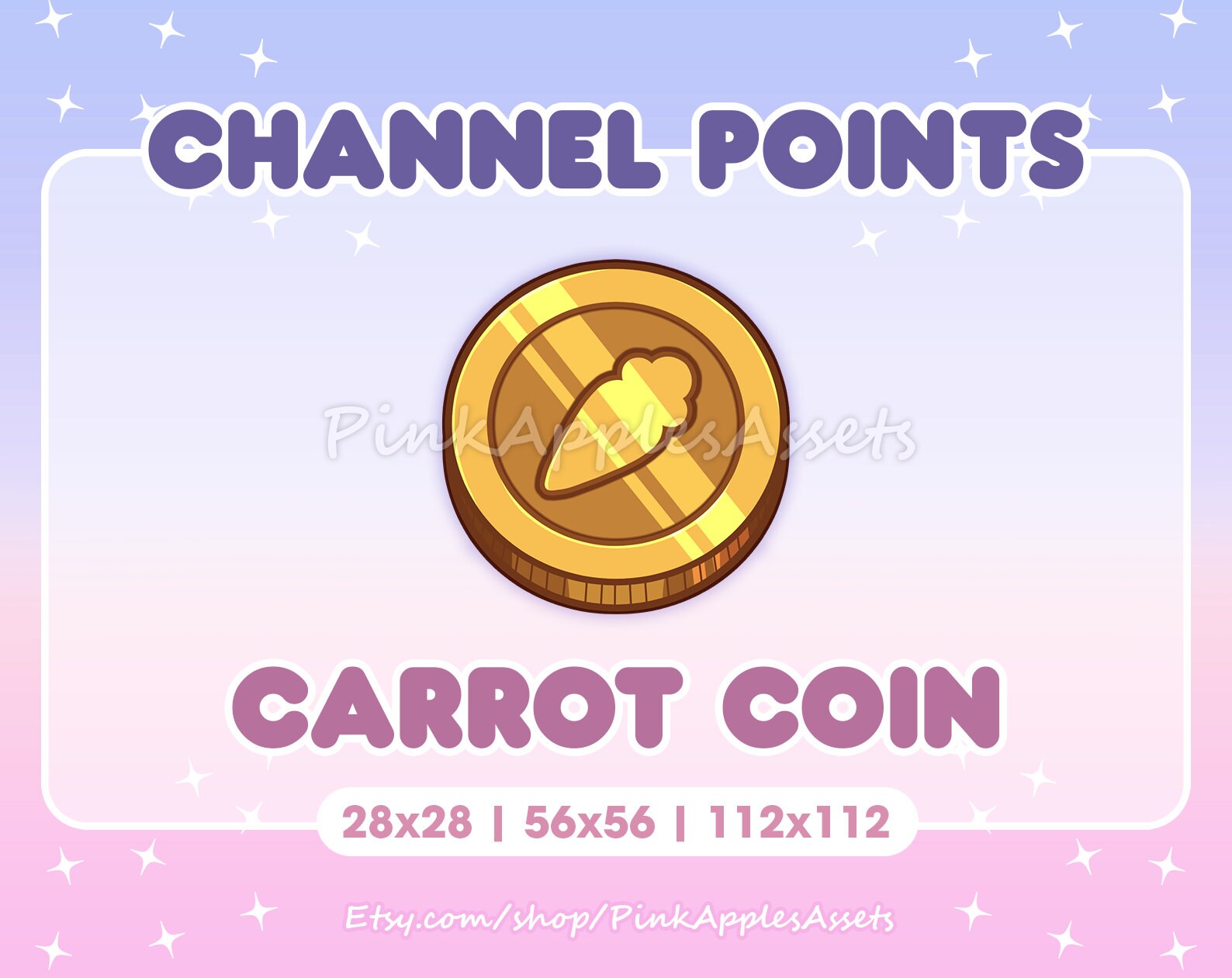 Carrot Coin Channel Points Icon/Emote for Twitch - Instant Download!
