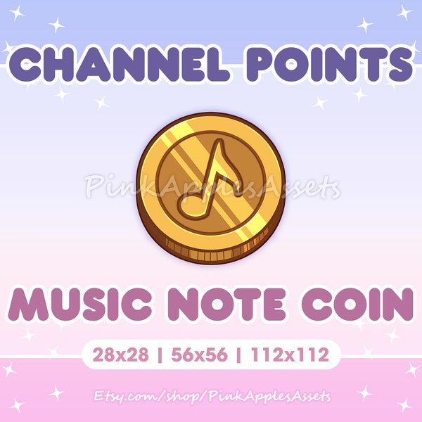 Music Note Coin Channel Points Icon/Emote for Twitch - Instant Download!