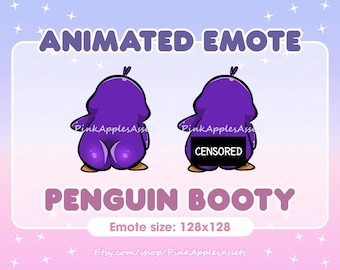 Animated Purple Bird / Penguin Booty Emote for Discord/Youtube/Kick - Instant Download!