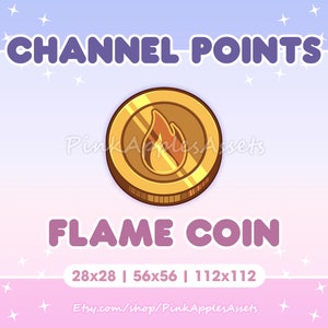 Flamma/Eld Mynt Kanalpoäng Ikon/Emote för Twitch - Omedelbar Nedladdning!