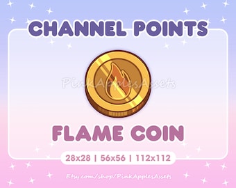 Flame / Fire Coin Channel Points Icon/Emote for Twitch - Instant Download!