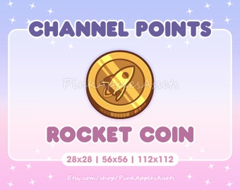 Rocket Coin Channel Points Icon/Emote for Twitch - Instant Download!