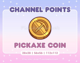 Pickaxe Coin Channel Points Icon/Emote for Twitch - Instant Download!