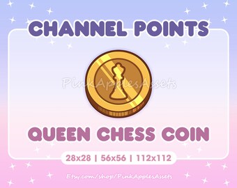 Queen Chess Piece Coin Channel Points Icon/Emote for Twitch - Instant Download!