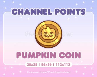 Halloween Pumpkin Coin Channel Points Icon/Emote for Twitch - Instant Download!