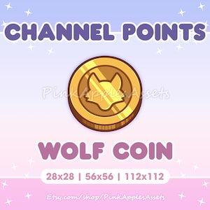 Wolf Coin Channel Points Icon/Emote for Twitch - Instant Download!