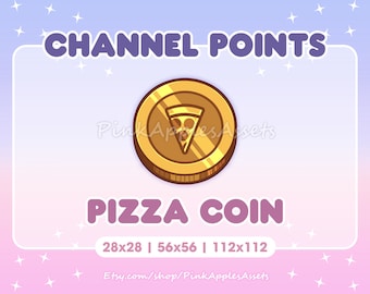 Pizza Coin Channel Points Icon/Emote for Twitch - Instant Download!