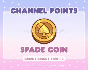 Spade Coin Channel Points Icon/Emote for Twitch - Instant Download!