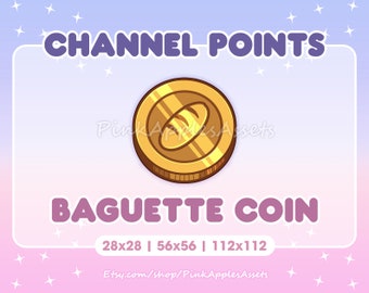 Baguette Coin Channel Points Icon/Emote for Twitch - Instant Download!