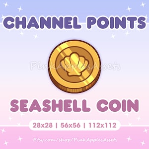 Seashell Coin Channel Points Icon/Emote for Twitch - Instant Download!