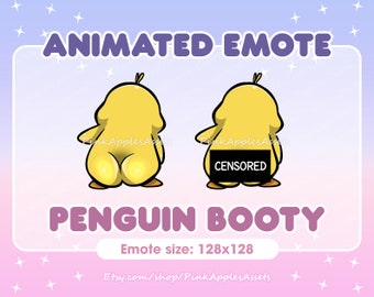 Animated Yellow Duck / Chicken / Penguin Booty Emote for Discord/Youtube/Kick - Instant Download!