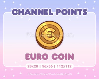 Euro Coin Channel Points Icon/Emote for Twitch - Instant Download!