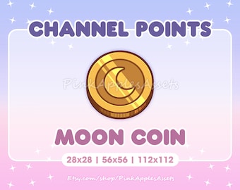 Moon Coin Channel Points Icon/Emote for Twitch - Instant Download!
