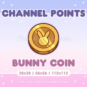 Bunny Coin Channel Points Icon/Emote for Twitch - Instant Download!