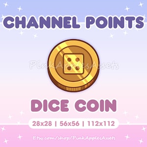 Dice Coin Channel Points Icon/Emote für Twitch - Instant Download!