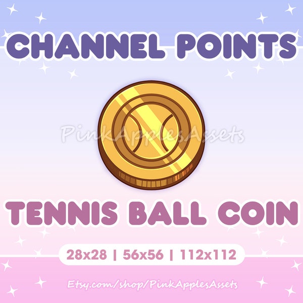 Tennis Ball Piece Coin Channel Points Icon/Emote for Twitch - Instant Download!