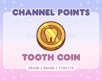 Tooth Coin Channel Points Icon/Emote for Twitch - Instant Download!