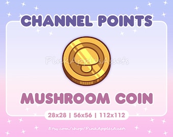 Mushroom Coin Channel Points Icon/Emote for Twitch - Instant Download!