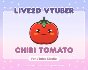 Chibi Tomato Live2D Vtuber Model for VTube Studio - Instant Download!