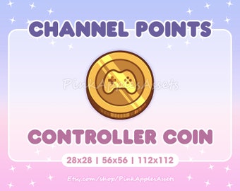 Gaming Controller Coin Channel Points Icon/Emote for Twitch - Instant Download!