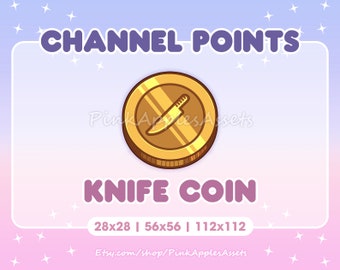 Knife Coin Channel Points Icon/Emote for Twitch - Instant Download!
