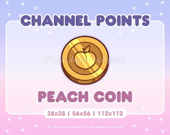 Peach Coin Channel Points Icon/Emote for Twitch - Instant Download!