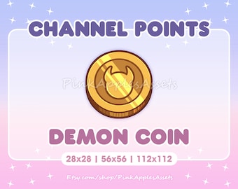 Demon/Devil Coin Channel Points Icon/Emote for Twitch - Instant Download!