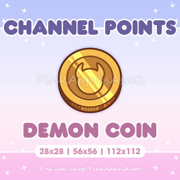 Demon/Devil Coin Channel Points Icon/Emote for Twitch - Instant Download!