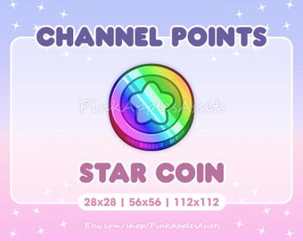 Star Rainbow Coin Channel Points Icon/Emote for Twitch - Instant Download!