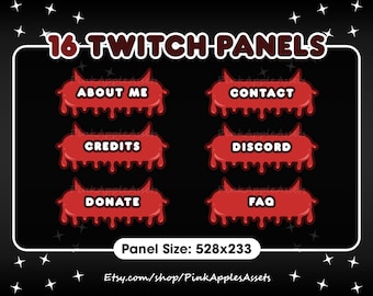 16 Bloody Demon Twitch Panels - Instant Download!