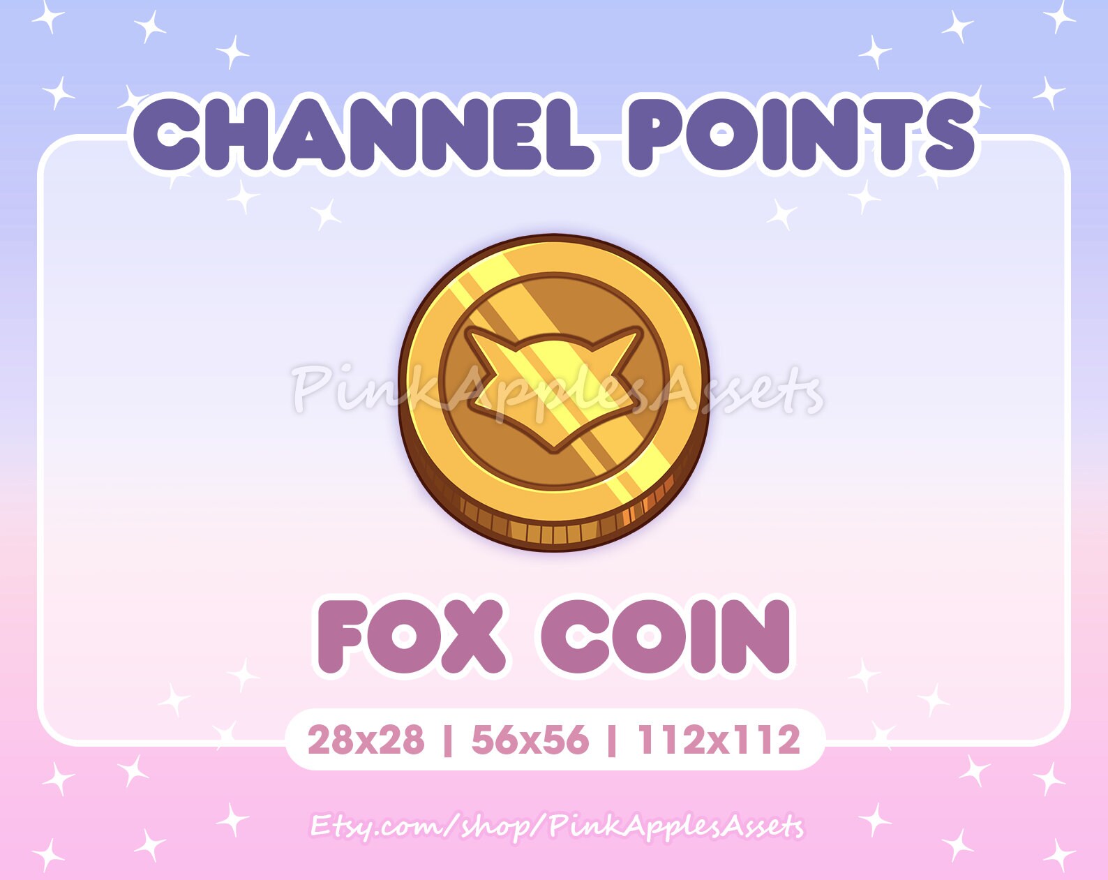 Fox Coin Channel Points Icon/Emote for Twitch - Instant Download!