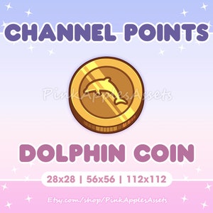 Dolphin Coin Channel Points Icon/Emote for Twitch - Instant Download!