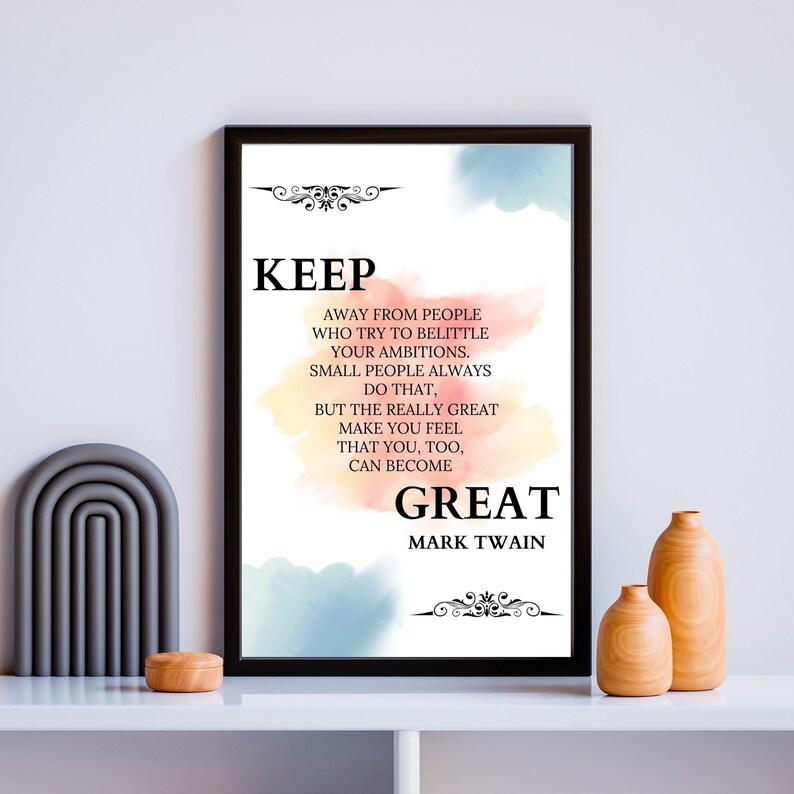 Real Estate Office Wall Art Realtor Printable Gift Mark Twain Quotes