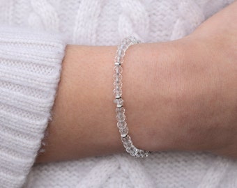Beautiful rock crystal bracelet - real silver