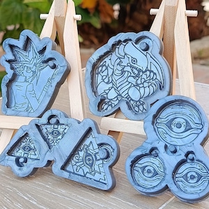 Magical Duelist Card Mold - Ancient Egyptian Puzzle Silicone Mold - Blue Dragon & Millennium Item Resin Mold - Silicone Craft